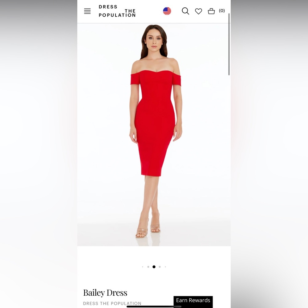 Red Orange Dress the Population Bailey Dress size Small NWOT